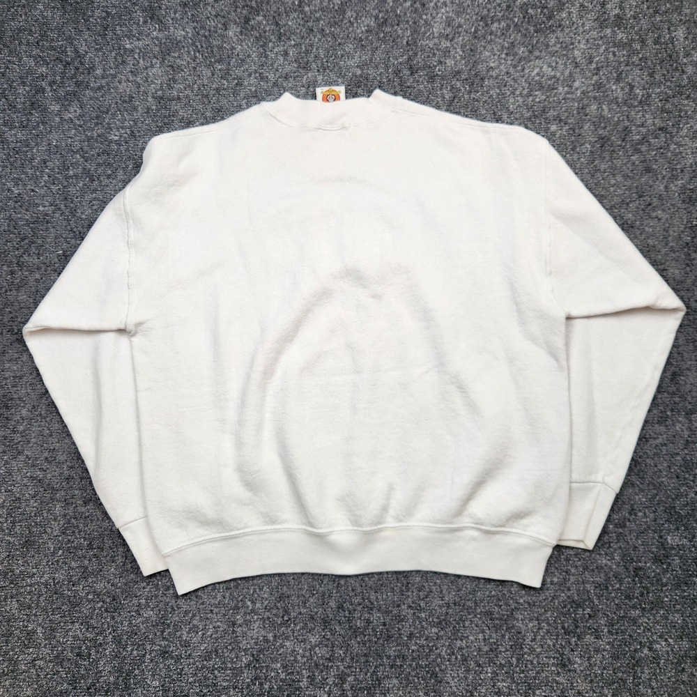 Vintage Looney Tunes Taz Sweatshirt Mens Large White Crewneck Fleece Cartoon 90s - Picture 4 of 9